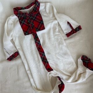 Janie and Jack Red Plaid Baby Onesie